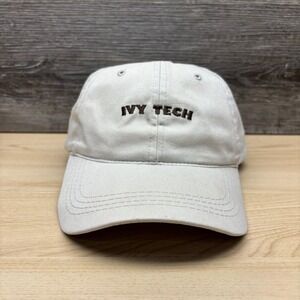 Vintage Ivy Tech Hat Cap Strap Back Beige Indiana Community College Logo Otto